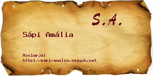 Sápi Amália névjegykártya